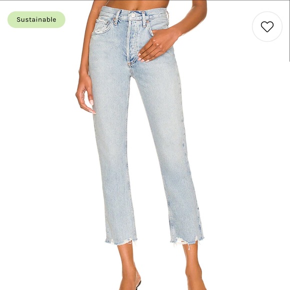 Agolde Riley High Rise Straight Crop in Zephyr - Picture 5 of 10